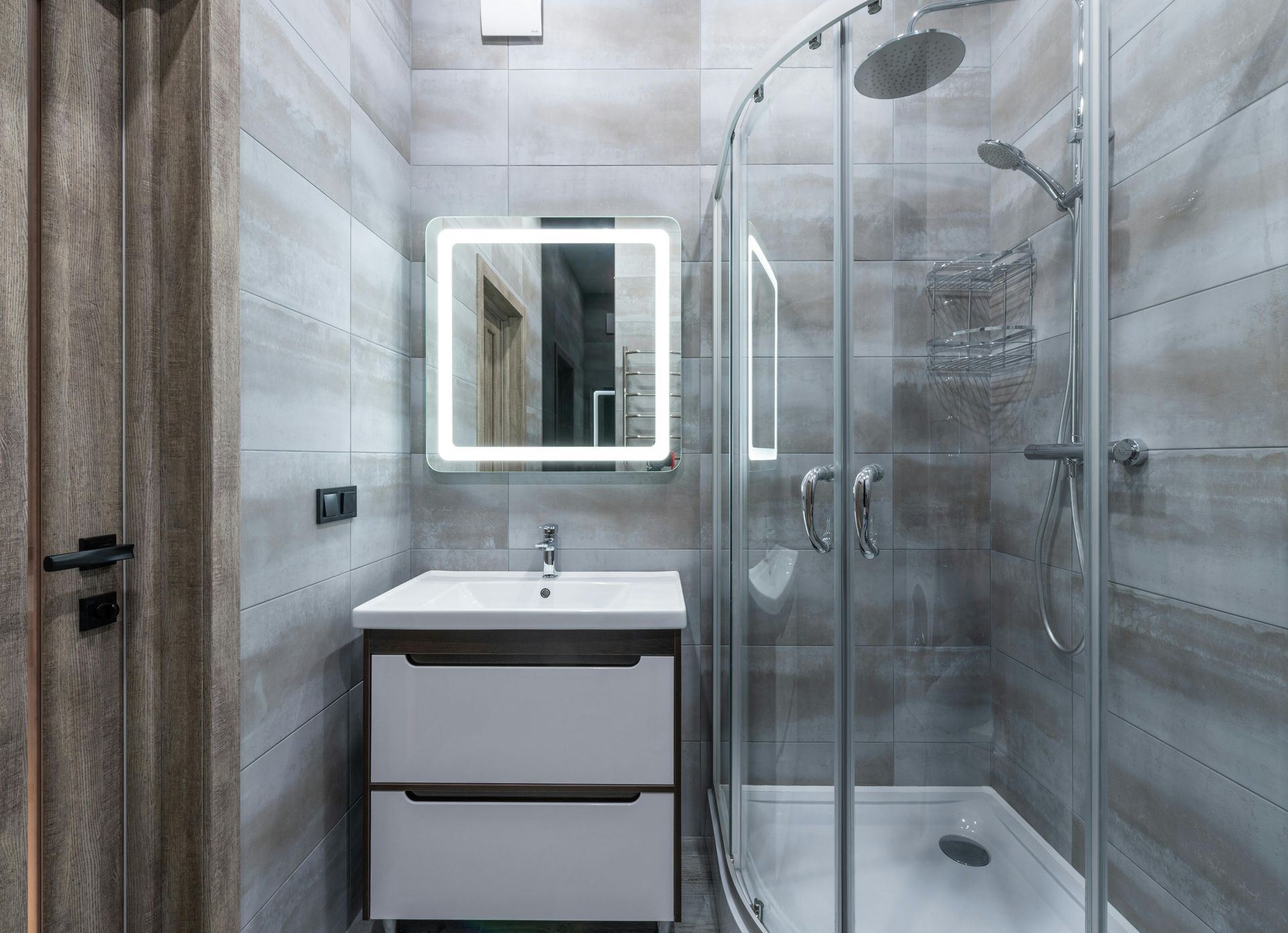 Professionally installed frameless curved glass shower