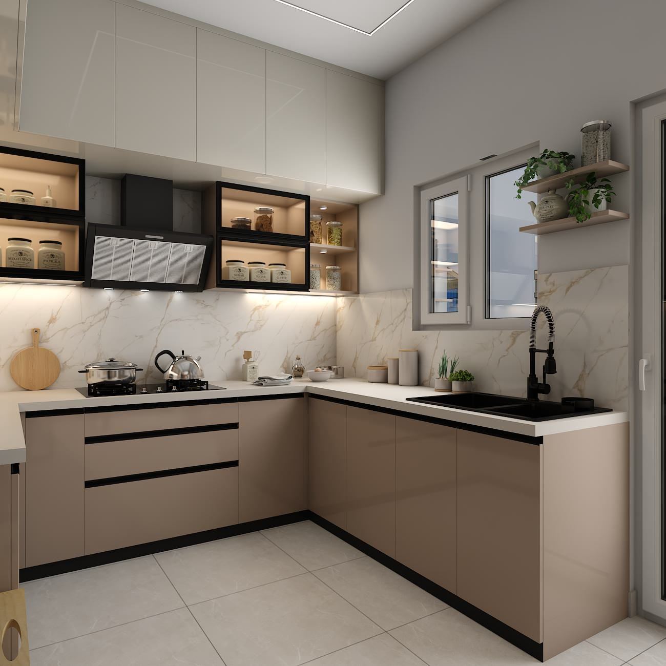 Modern remodeled kitchen with custom cabinetry